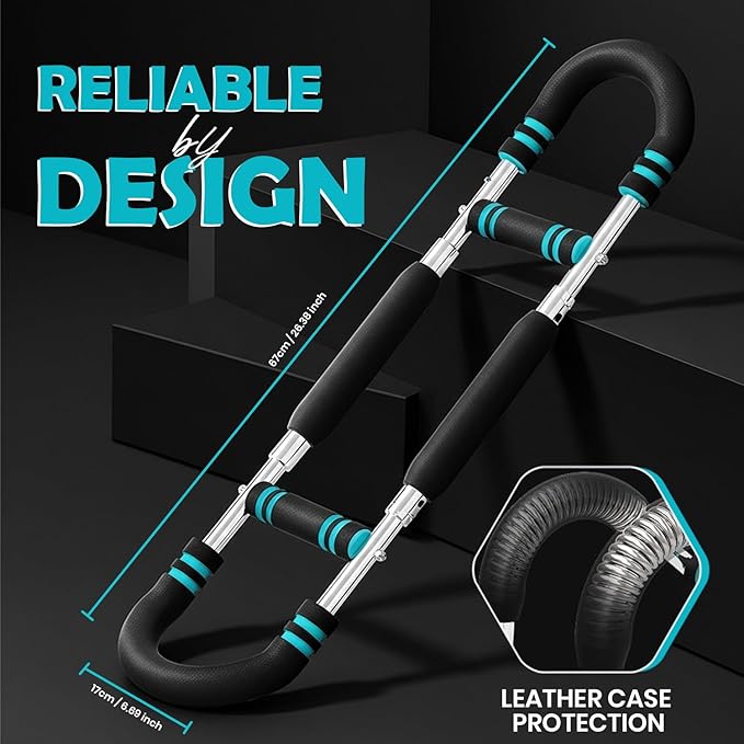 IRON VIBE Twister Arm Trainer for Men – Adjustable Resistance 40-140lb – Ergonomic 27° Chest & Biceps Workout Bar – Portable & Detachable Home Gym Fitness Equipment