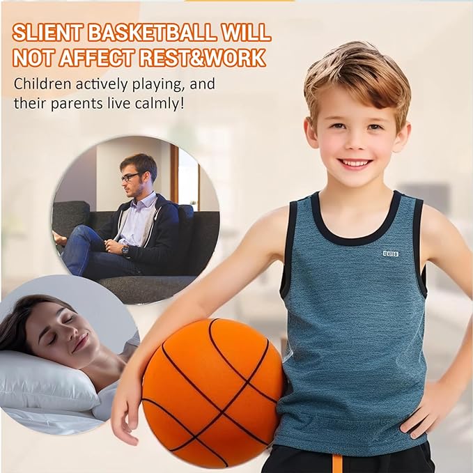 Silent Basketball, Dribble Dream Silent Basketball and Hoop Set, Foam Basketballs No Noise, Silent Ball Dribbling Indoor, Training Ball for Indoor Activities (No.5-25.3")