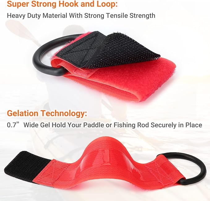 Paddle Leash Safety Rod Bungee Rod Holder Gripping Gear Leash with Innovative Gel Grip to The Paddle or Rod for Kayaking, Canoeing