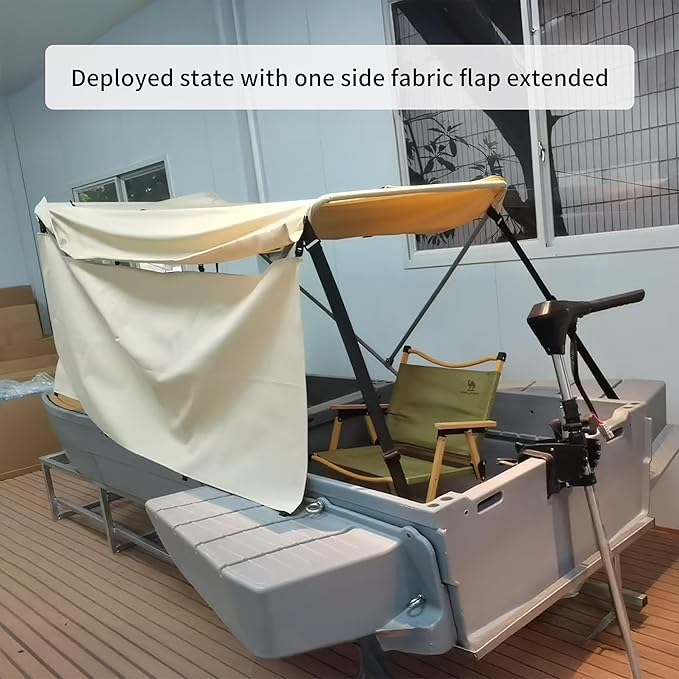 Fishing Boat, Folding Pontoon Boat, Fits in Car Trunk – Portable Modular Kayak, Seats 2-6, Motor-Ready, Sturdier Than Inflatable Boats – Ideal for Lure Fishing, Paddling Trip, Hunting, Rescue