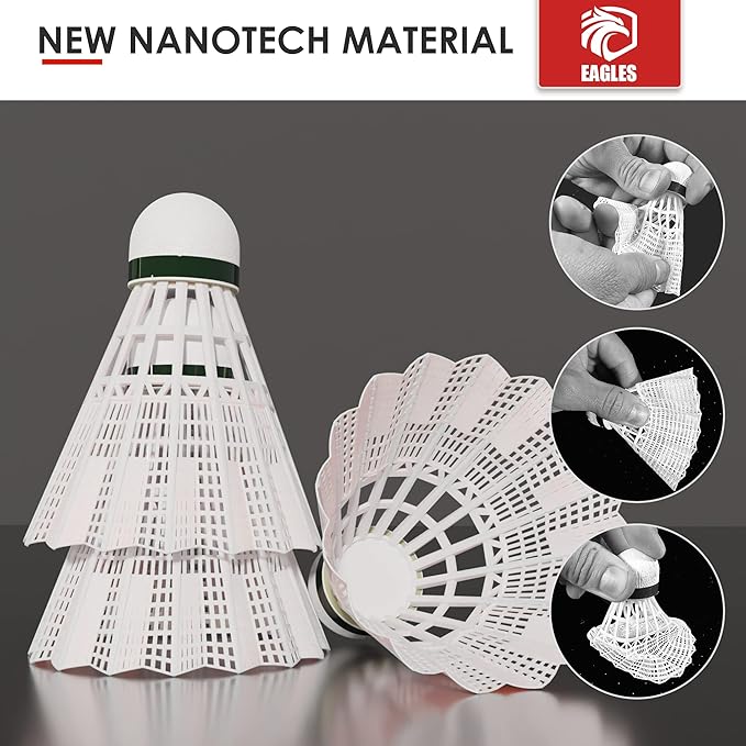 Badminton Birdies - Nylon Bedminton Shuttlecocks for Softball/Baseball Batting Training - Highly Stable & Durable Shuttle Balls for Indoor and Outdoor Matches