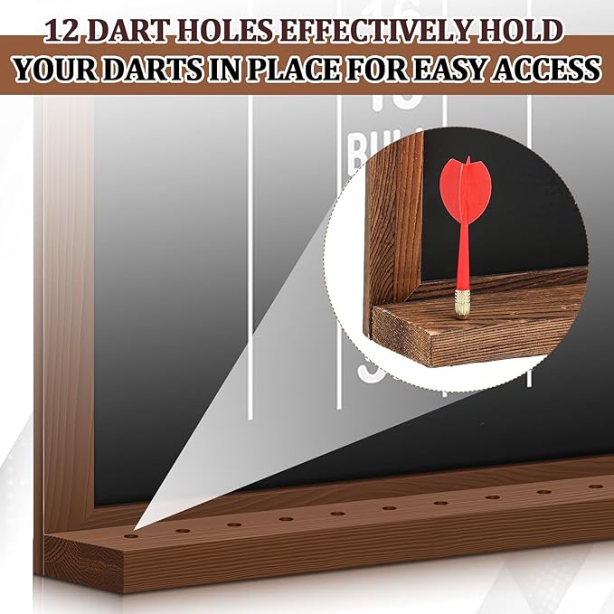 Dart Scoreboard for Cricket and 01 Darts Games Darts Holder Wall Mount Wood Dartboard Accessories