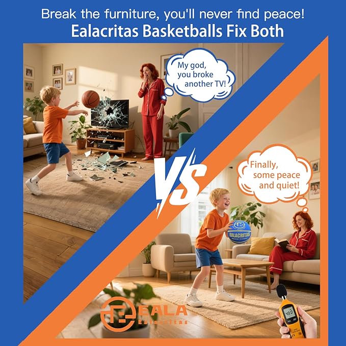 Non-Compress Size 7 (29.5”) Grooved Airless Silent Basketball & Indoor Hoop & Shooting Form Trainer Gift Set - for Quiet Dribbling and Indoor Shooting Training Kit