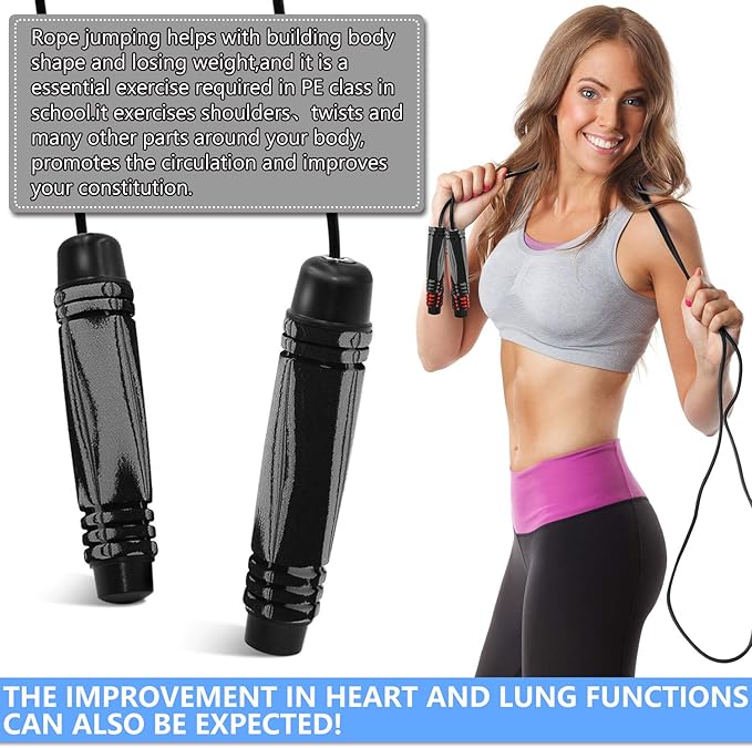 Speed Jump Rope Skipping - Blazing Fast Jumping Ropes - Endurance Workout for Boxing, MMA, Workout Equipment Martial Arts or Just Staying Fit Adjustable for Men, Women and Children