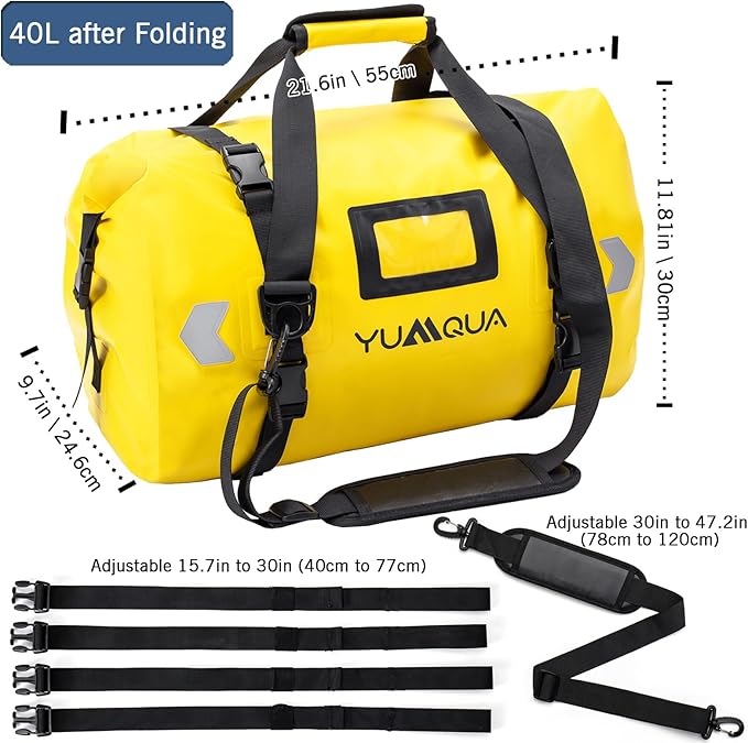 Waterproof Duffel Bag, Large Duffle Bag for Travel Heavy Duty Dry Bag with Durable Strap & Handle for Outdoor Motorcycle Boating Rafting Kayaking Paddleboarding