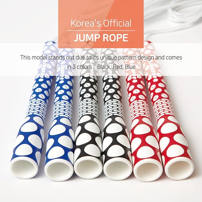 Skipping Jump Rope for Fitness Workout - Light Weight, Adjustable, Tangle Free, Excellent line control for Cardio Boxing, CrossFit, Training Exercise All Ages and Gender ( Special Luxury, KA-220, Made in Korea)