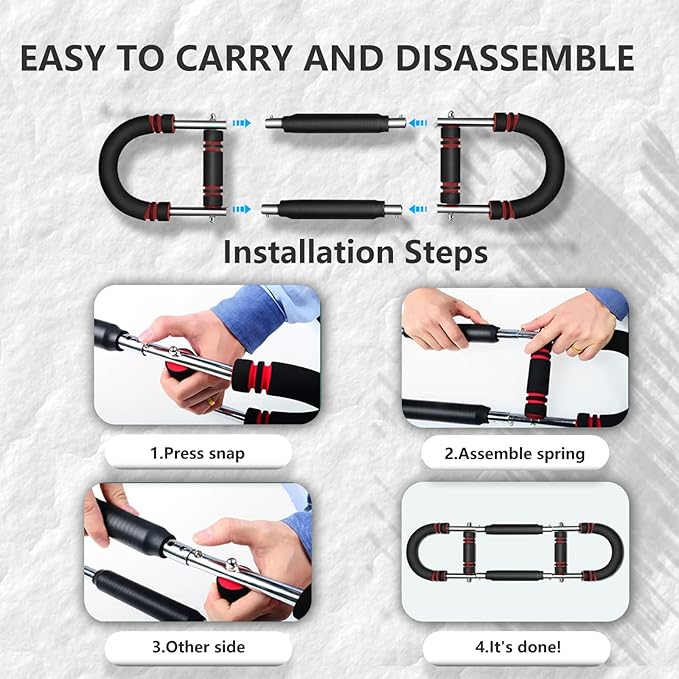 Twister Arm Trainer, Chest Workout Equipment, Three-Level Adjustable Forearm Strengthener at Home, Portable Fitness Exerciser, Gifts for Men Women Dad Bro Husband