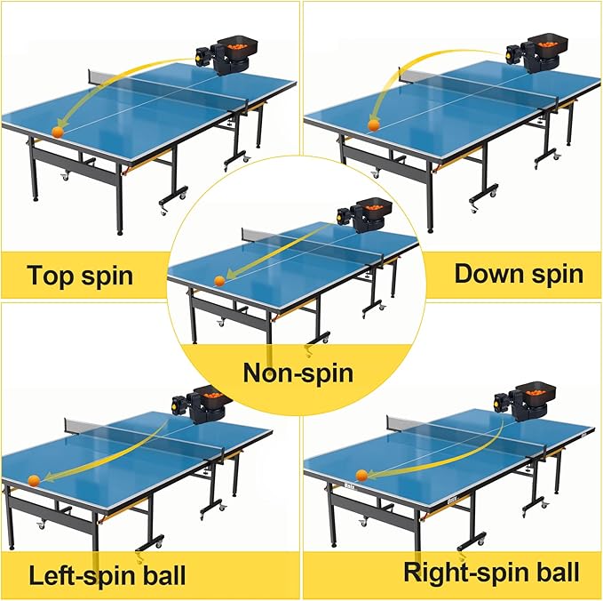 ZXMT Table Tennis Robots for Training, Table Tennis Machine, Advanced Pingpong Machine Automatic Tennis Balls Launcher with Customize Spin, Frequency, Ball Speed, Rotation Intensity, Landing, Height