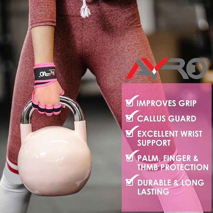 AYRO Workout Gloves for Men & Women – Ventilated Weight Lifting Gloves with Wrist Support - Gym Gloves for Men, Breathable Palm Padding, Non-Slip Grip – Ideal for Gym, Fitness, Cross Training
