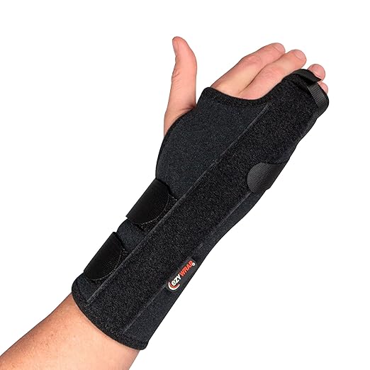 Boxer Fracture Splint Hand Brace with Finger Support – Wrist Brace Right Hand with Adjustable Fit, Hypoallergenic Material & Soft Edges – Designed for Metacarpal Fracture, Sprain, or Swelling