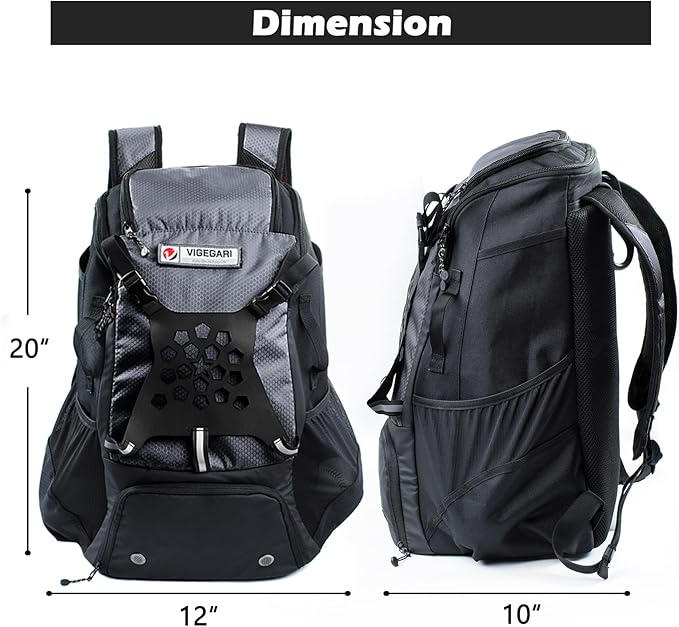 Baseball Backpack for Youth, Boys, Adults - Bat and Softball Equipment Bag With Glove Holder, Helmet, Shoes Compartment - T-Ball Accessories and Baseball Gifts
