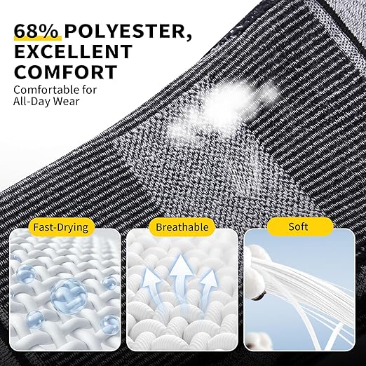 CAMBIVO Essential Series Knee Brace for Women and Men with Side Stabilizer (2 Pack), Lightweight Knee Compression Sleeves for Knee Pain Relief, Running, Workout and Daily Activities (Gray, X-Large)