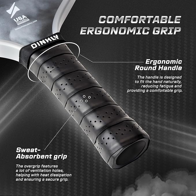 Raw Carbon Pickleball Paddles Set of 2/4, T700 Carbon Fiber Rackets with 16MM Honeycomb Polymer Core, 4 Balls and 1 Portable Carry Bag, USAPA Approved Pickleball Set for Men, Women