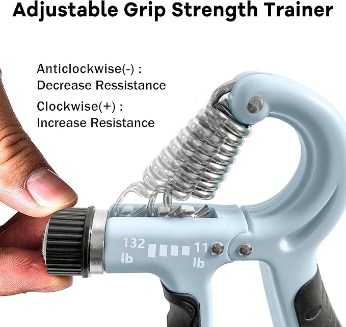 FLYFE Grip Strength Trainer Kit (5 Pack), Forearm Strengthener, Hand Squeezer Adjustable Resistance, Finger Stretcher, Grip Ring, Relief Ball and Finger Exerciser for Men and Women, Injury Recovery