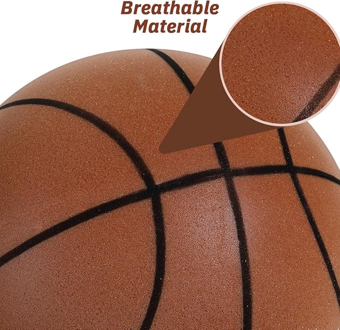 novelinks Silent Basketball Indoor Noiseless Basketball Higher Bounce Training Quiet Ball PU Foam Ball for Indoor Training and Activities