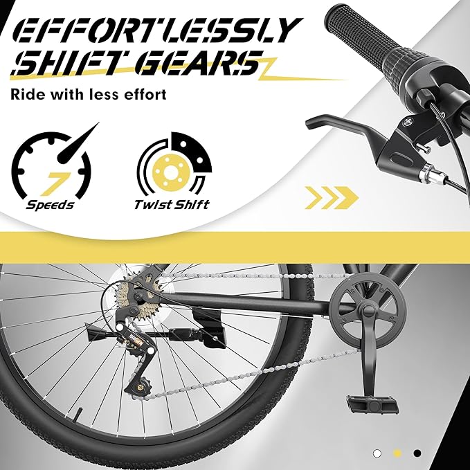 Hardtail Mountian Bikes with 7/21 Speeds Drivetrain, 26 Inch Wheel Mountian Bicycles with Front Suspension, Widened Frame Commuting Bikes with V/Dual Disc Brake