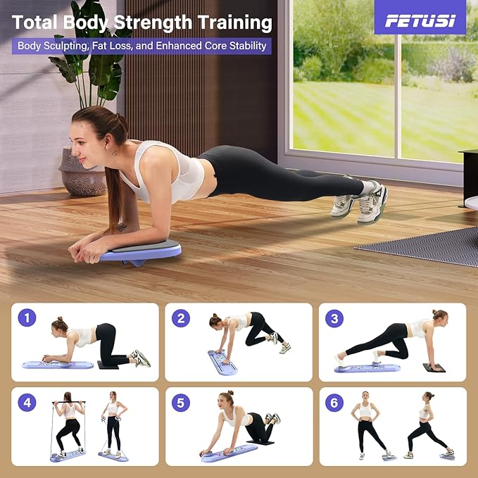 Pilates Board,Foldable Pilates Reformer Sets with Timer,Multifunctional Abdominal Pilates Board for Home Workout Equipment,Portable Ab Board Trainer Pilates Exercise Machine, Pilates Board for Women