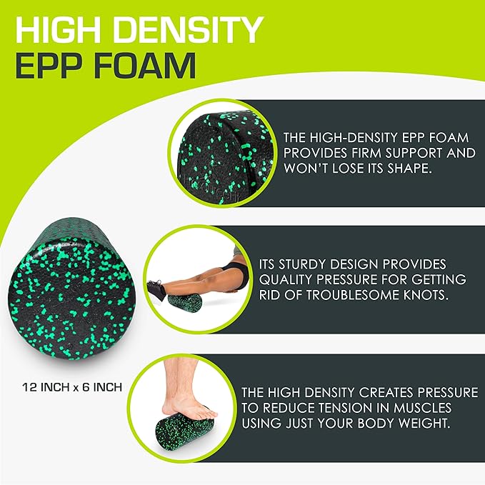 ProsourceFit High Density Foam Rollers 36 - inches Long,Firm Full Body Athletic Massage Tool for Back Stretching, Yoga, Pilates, Post Workout Muscle Recuperation
