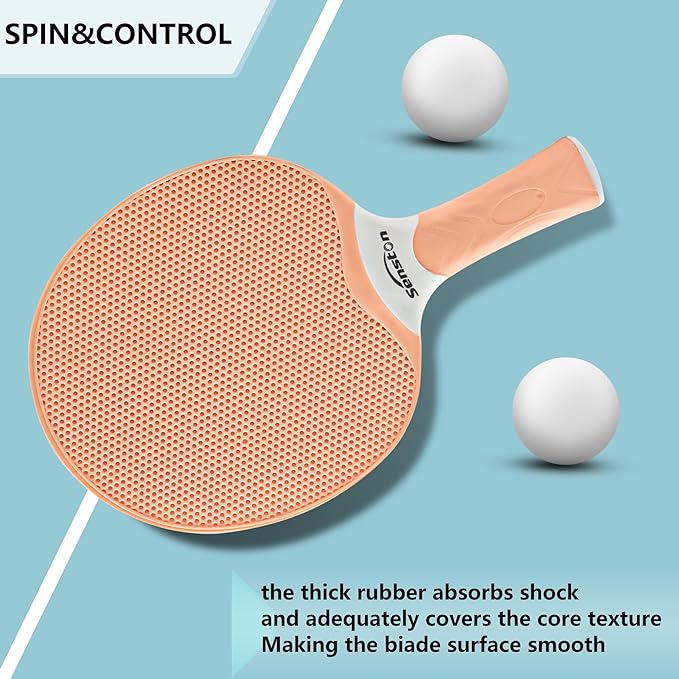 Senston Table Tennis Rackets Set, Professional Table Tennis Racket with 3 Balls, Composite Rubber Ping Pong Paddle Set