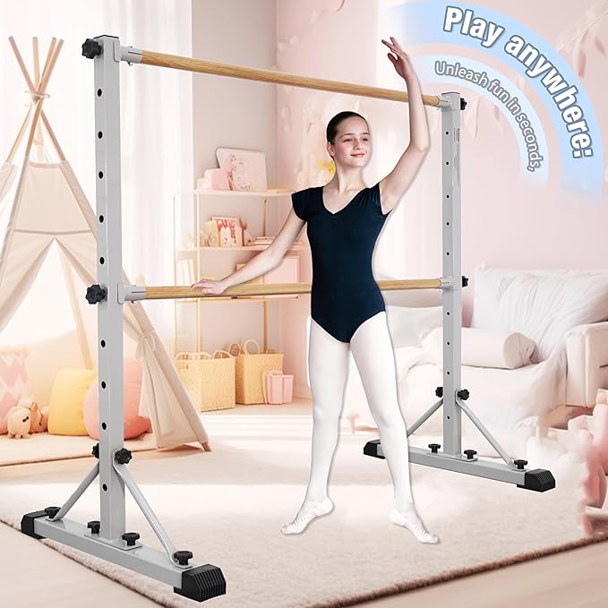 Adjustable Ballet Barre,Portable Dance bar,Fitness Equipment for Dance & Balance Excercise,Super Sturdy for Balance Workout,Weight Limit 250 LBS