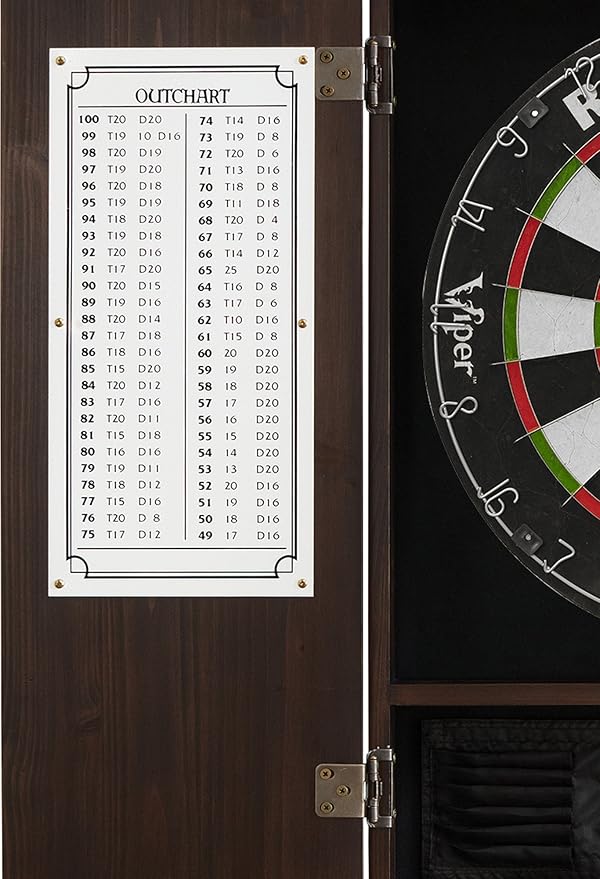 Viper by GLD Products Metropolitan Solid Wood Cabinet & Sisal/Bristle Dartboard Play-Ready Bundle