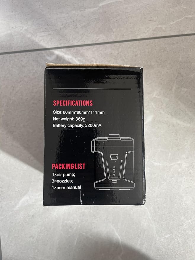 Electric Air Pump for Inflatables 5200mAh Air Mattress Pump Rechargeable Portable Mini Inflator/Deflator Pumps for Outdoor Camping, Inflatable Cushions, Air Mattress Beds, Swimming Ring Pool Toys