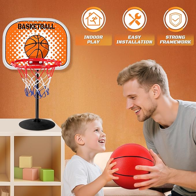 NZQXJXZ Indoor Basketball Hoop Mini Desktop Basketball Hoop Indoor, Tabletop Hoops Set with Two Balls and Suction Cup Mini Basketball Sets Toys for Desk Table Bedroom for Kids and Adults