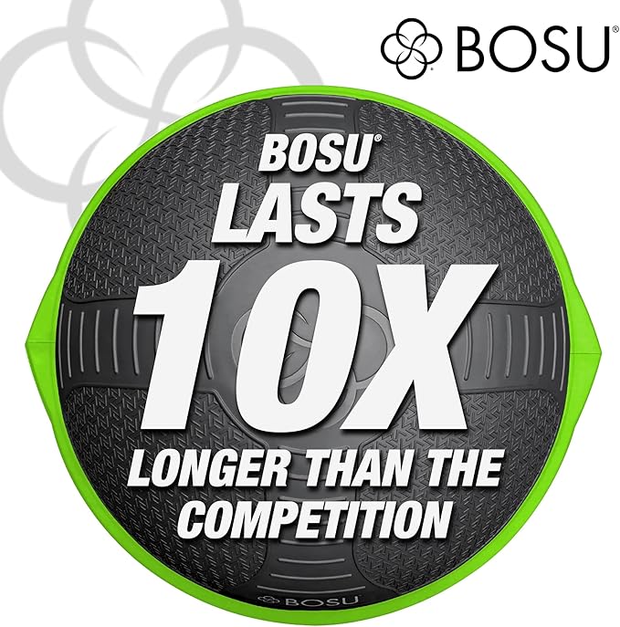 Bosu Half Ball Home Balance Exercise Trainer for Strength and Flexibility Workouts with Built to Last Burst Resistant Material and Hand Pump