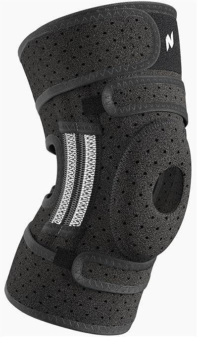 NEENCA ELITE Knee Brace for Men & Women - Open-Back Knee Support with Side Stabilizers & Patella Support for Meniscus Tear, Arthritis Pain, Injury Recovery, Running, Sports (Black, Small)