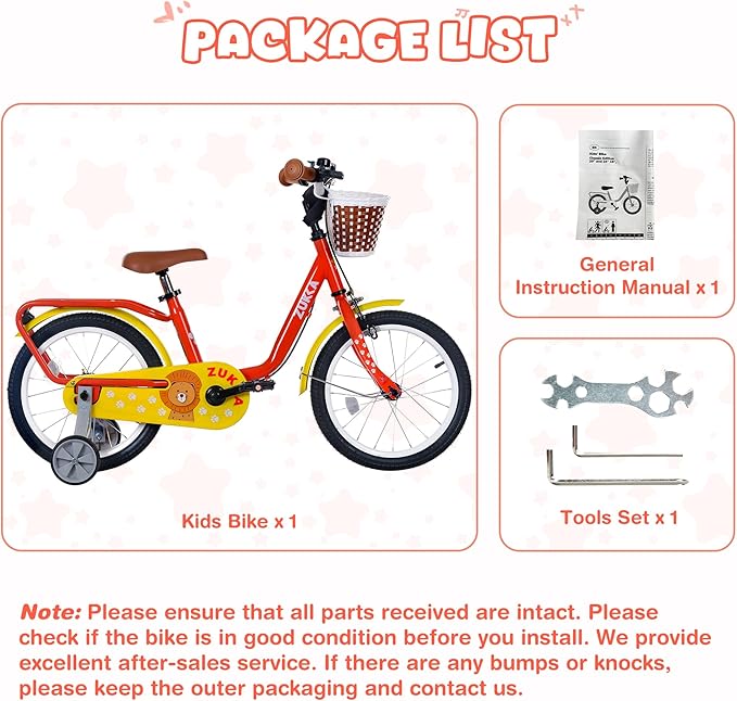 Kids Bike 16 inch Boys Girls Ages 4-7 Years Old Cruiser Bicycle with Woven Basket Single Speed for Youth Caliper Brake Band Brake Rear Rack Included Multiple Colors