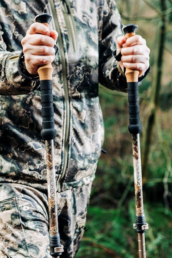 Cascade Mountain Tech Trekking Poles - Carbon Fiber Walking or Hiking Sticks with Quick Adjustable Locks