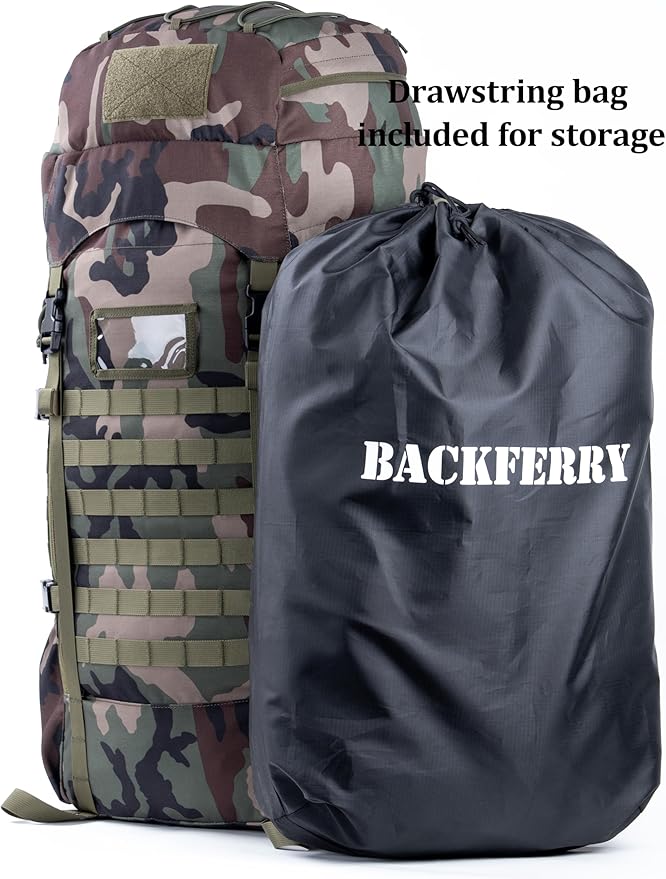 75L Large Tactical Backpack Military Ruchsack with Internal Frame, MOLLE, and Hydration System for Camping Backpacking Hiking