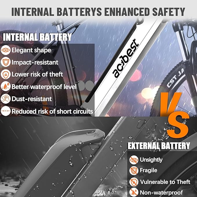 Core Electric Bike for Adults - Peak 1000W/1200W Brushless Motor Ebike, 468&500Wh Removable Built in Battery 26&27.5X2.1 Tire Step Over Bicycle with 7 Speed, Commute E Bikes