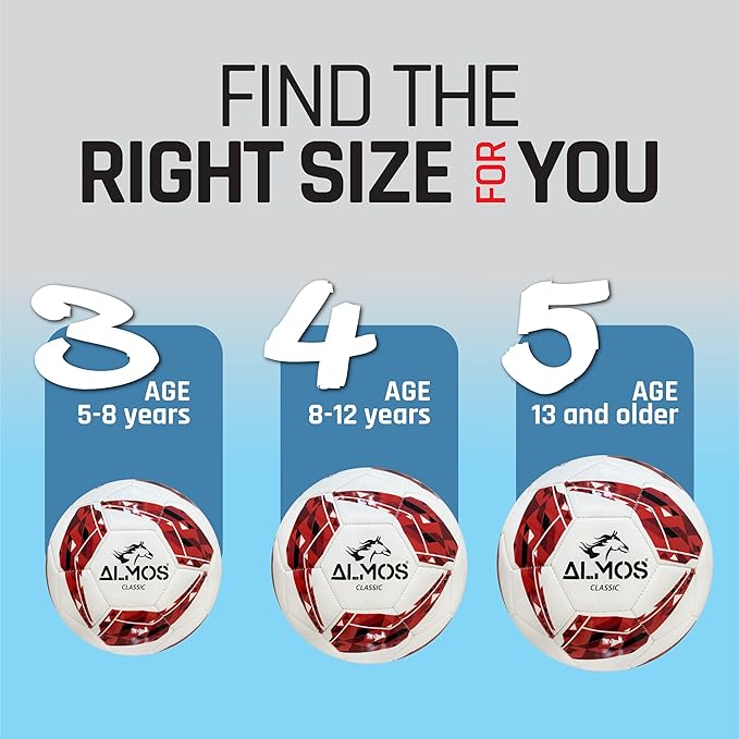 Almos Classic 32 Soccer Ball – for Club Match, Training, Match Performance, Indoor & Outdoor Soccer, Suitable for Grass & Astro | 32 Panel | for Youth & Adult Soccer Players |