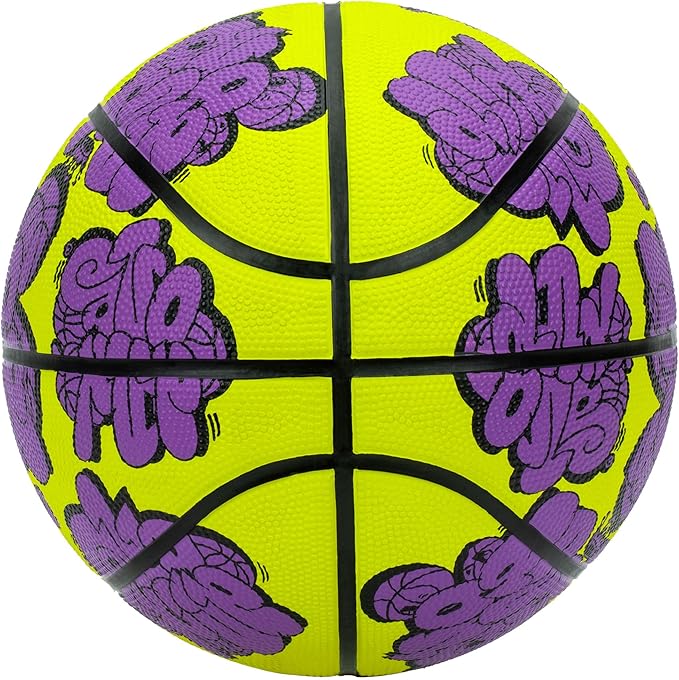 AND1 Toss Up Basketball : Youth Sized Rubber Streetball for Indoor and Outdoor Use, Deep Channel Construction and Durability, Includes 10” Pump