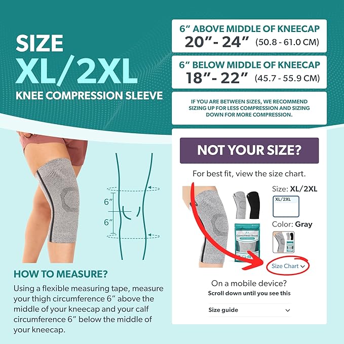 BraceAbility Knee Compression Sleeve - Knit Knee Pain Brace for Men or Women, Arthritis Relief, Meniscus Tear, Running, Workout, Sports, Swelling, Athletic Support for Joint Stability (XL/2XL Gray)