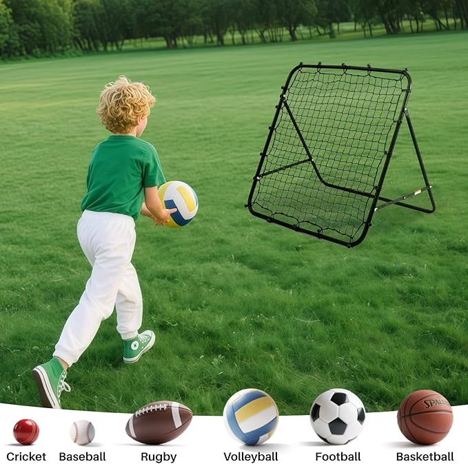 Soccer Rebounder Net - Portable Bounce Back Trainer for Soccer, Baseball, Softball & Lacrosse | Adjustable Practice Target Pitchback Net for Backyard Training Equipment Gift for Kids & Adults