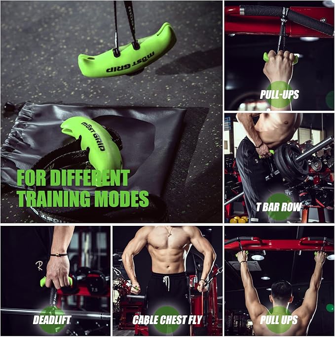 MOST Neutral Grip Pull Up Handles for Home Gym Workout, Ergonomic Pull Up Grips with Non-Slip for T-bar Row