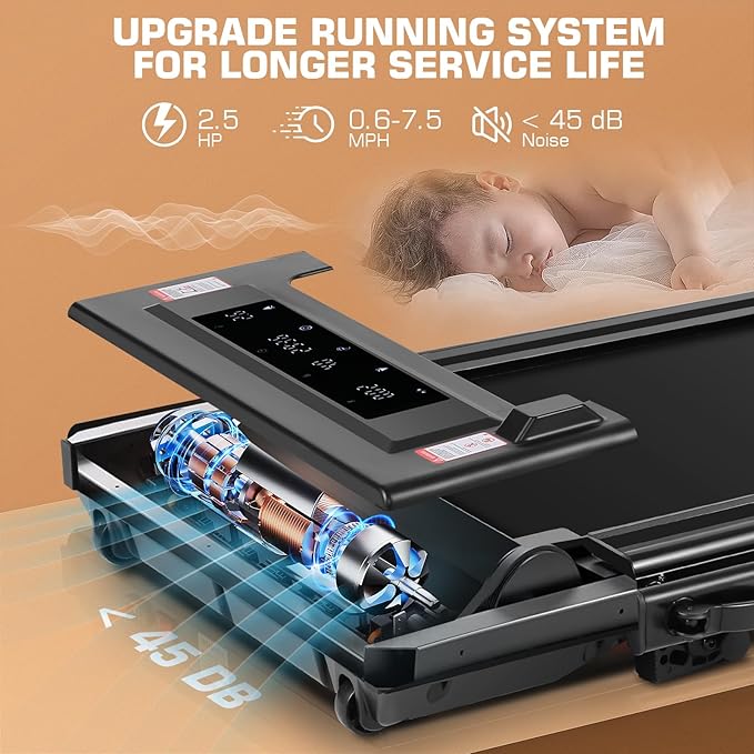 ANCHEER 4 in 1 Under Desk Treadmill with Incline - 2s Folding/Max 300 lb Capacity Walking Pad - Compact Electric Treadmill for Home, Gym, or Office with LED Touch Screen and Remote Control
