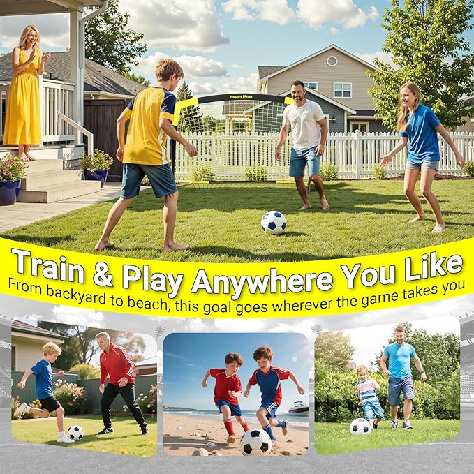 Soccer Goal Pop Up Foldable Soccer Net for Backyard 7x5FT,5x3.6FT,4x3FT,3x2.2FT