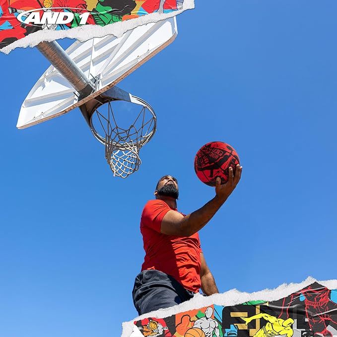 AND1 Street Art Rubber Basketball: Official Regulation Size 7 (29.5 inches) Rubber Basketball - Deep Channel Construction Streetball, Made for Indoor Outdoor