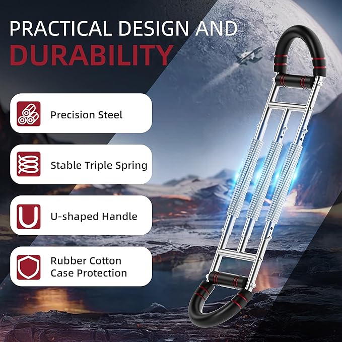 Twister Arm Trainer, Dual Triple-Spring, 30-180lb Adjustable, Chest Arm Shoulder Workout Equipment, Portable Detachable Arm Twister Exerciser for Men, Chest Expander for Gym Home Fitness