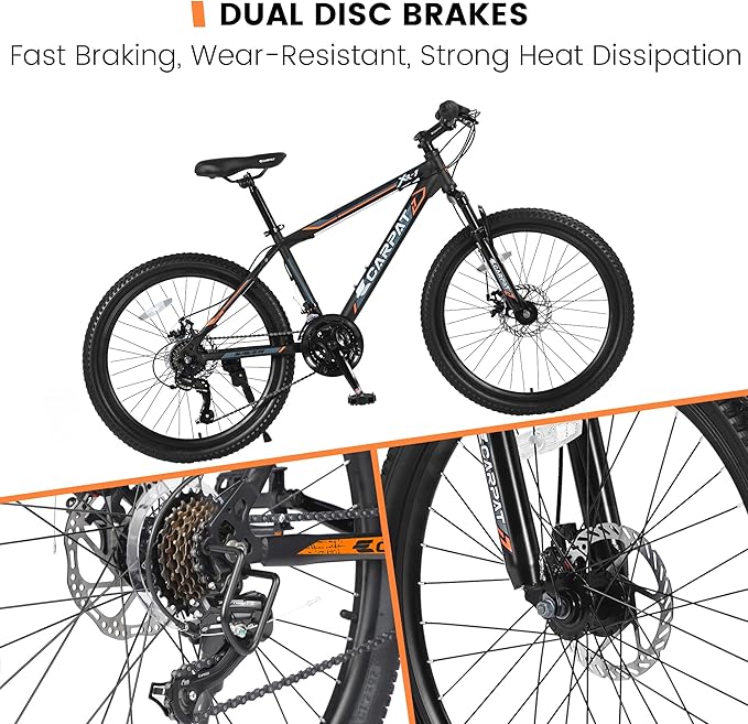 24/26/27.5 Inch Wheels Mountain Bike Shimano 21 Speeds with Mechanical Disc Brakes Aluminum/High-Carbon Steel Frame Suspension MTB Bikes Mountain Bicycle for Adult & Teenagers