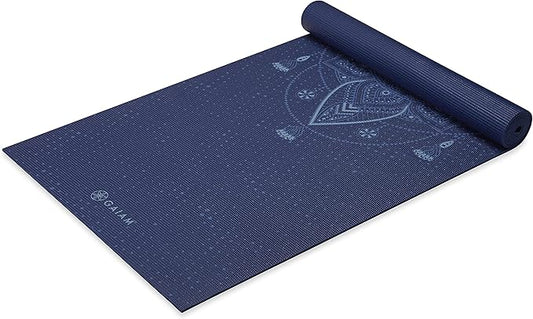 Gaiam Yoga Mat - Premium 6mm Print Extra Thick Non Slip Exercise & Fitness Mat for All Types of Yoga, Pilates & Floor Workouts (68"L x 24"W x 6mm Thick)