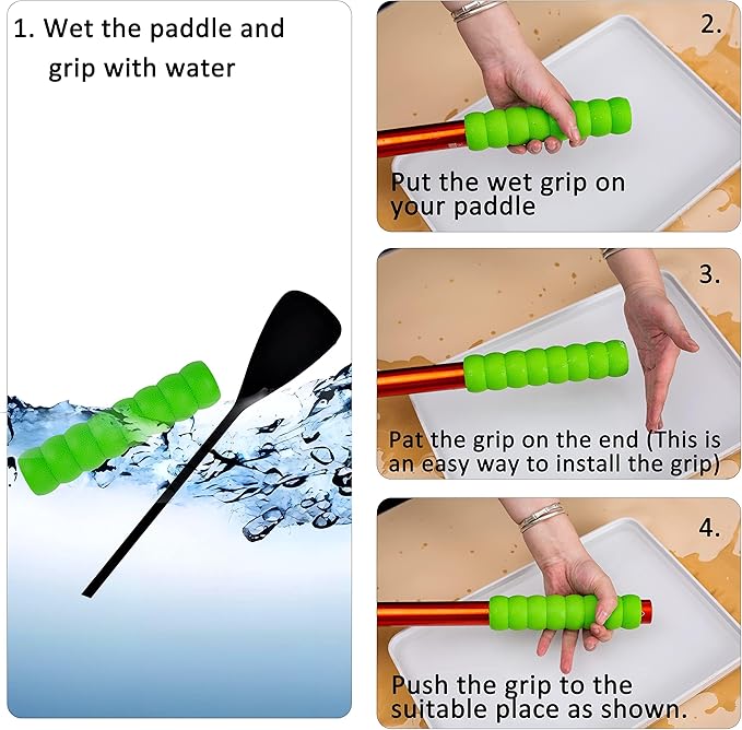 Kayak-Paddle-Grips-2-Pack - No-Slip Oar-Grip for Take-Apart Paddles,Blister Prevention Kayaking Accessories(Diameter 30mm/1.18 inches)