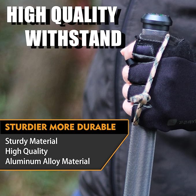 aiGear Survive Walking Hiking Stick - Outdoor Survival Hiking Staff Multitool Gear Adjustable Trekking Poles for Survival Camping Hiking