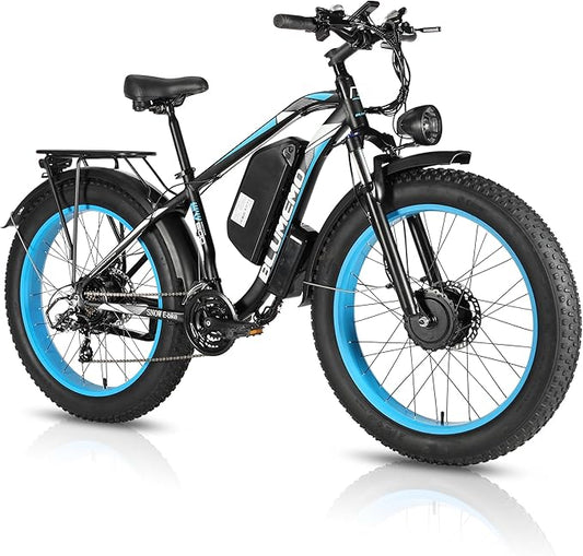 EV800R Electric Bike for Adults,Dual Motor Electric Bike,3000W Peak,26" Fattire,48V 22AH Removable Battery,Dual Hydraulic Brakes,Long Range Dirtbike,Off-Road Mountain Bike,Snow ebike