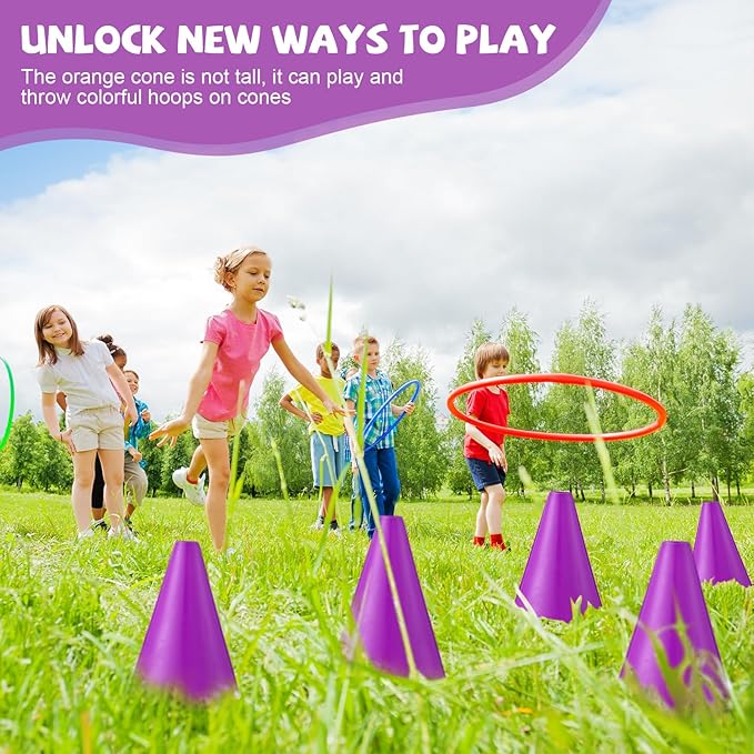 Reginary 40 Pieces 7 Inch Small Cones for Sports Football Bike Obstacle Training Cones Plastic Traffic Roadblock for Sports Skating Indoor Outdoor Activity Construction Party