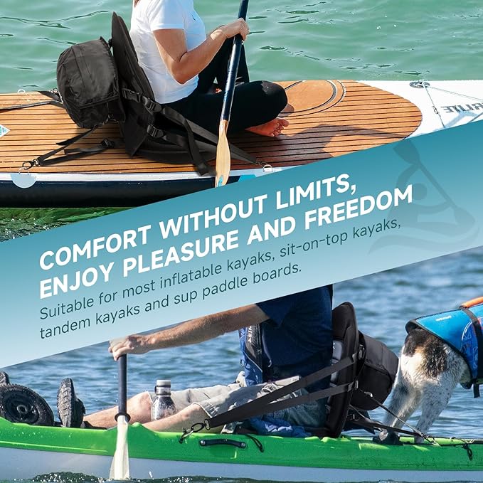 Kayak Seats with Back Support for Sit on Top, Universal Paddle Board Seat for Inflatable Paddleboard, Sup, Canoe
