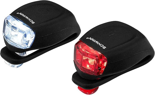 Schwinn Quick Wrap Bike Light Set, LED, 40 or 11 Lumen, Easy to Attach Headlight and Taillight, Tool-Free Install, Battery Operated, for City and Road Riding